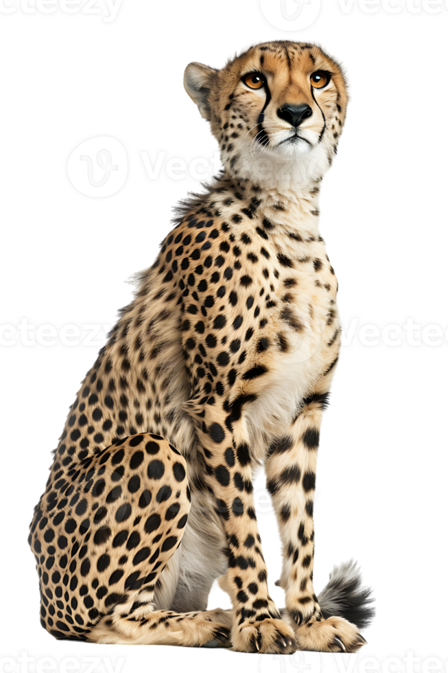 cheetah sitting against a transparent background png
