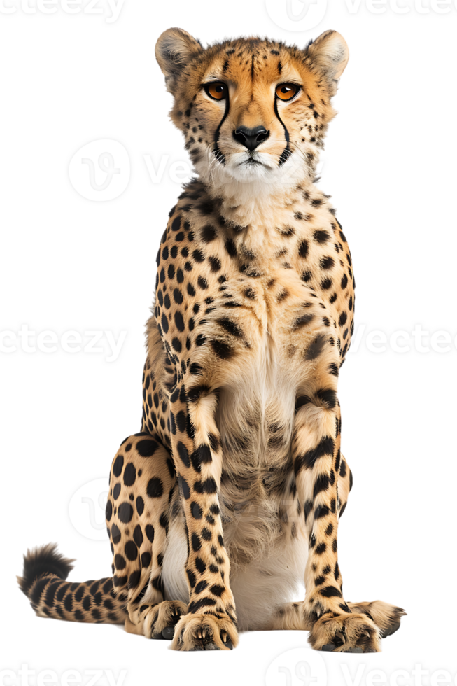 cheetah sitting against a transparent background png