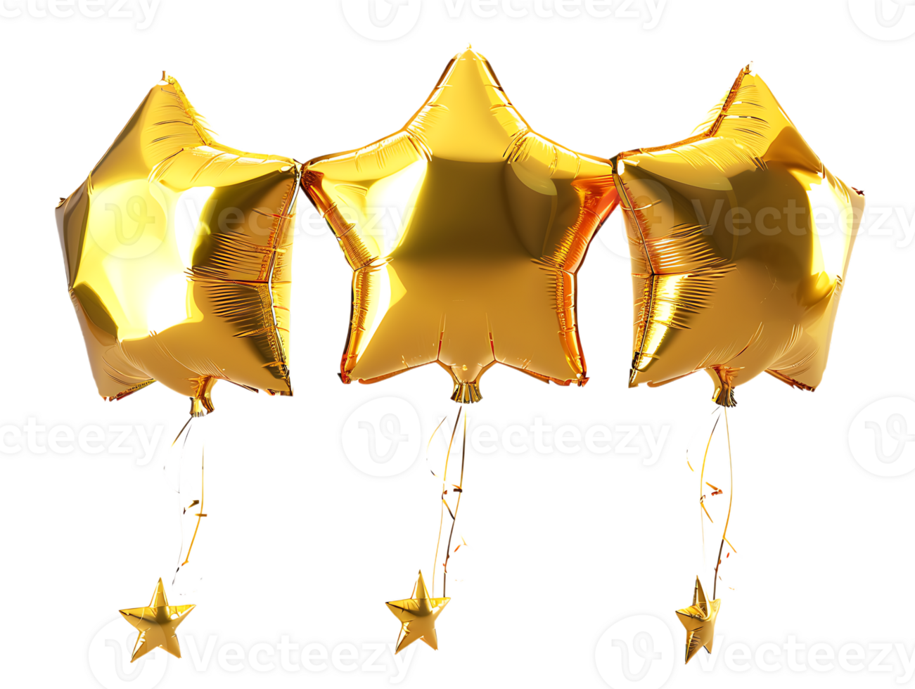 collection of star shaped balloons against a transparent background png