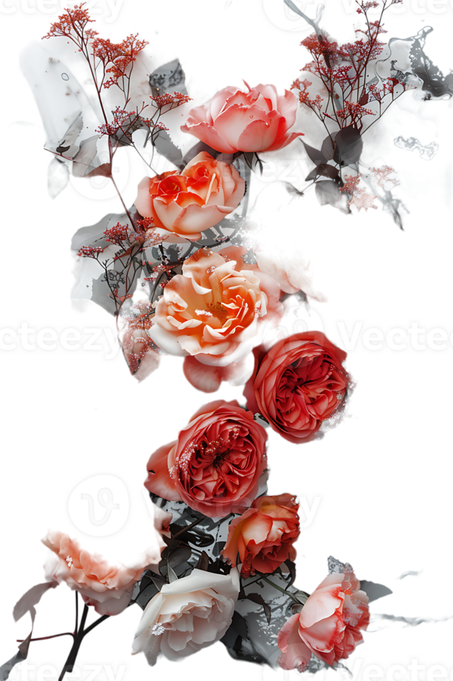Bouquet flowers isolated png