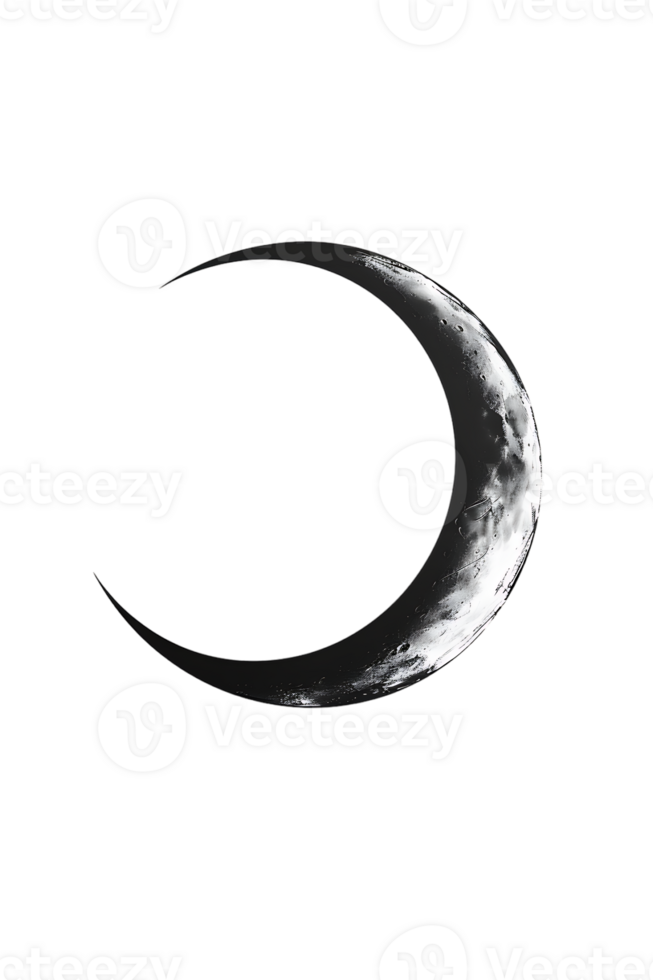 crescent moon isolated against a transparent background png