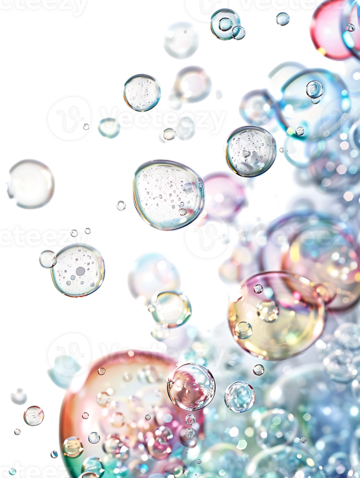 Cut out bubbles, isolated against a transparent background png