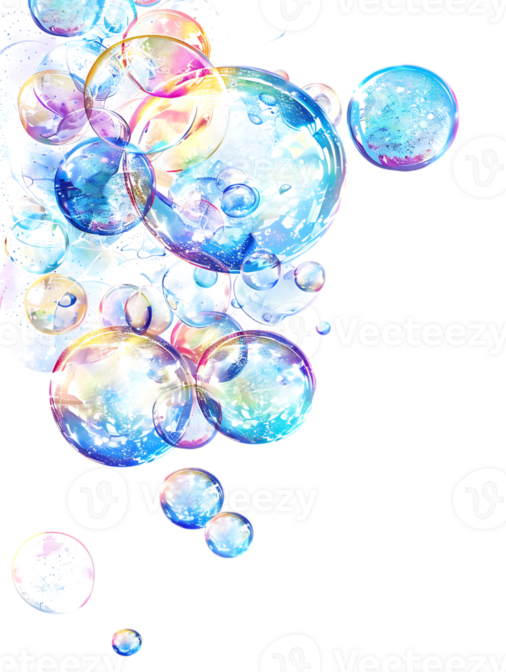 Cut out bubbles, isolated against a transparent background png