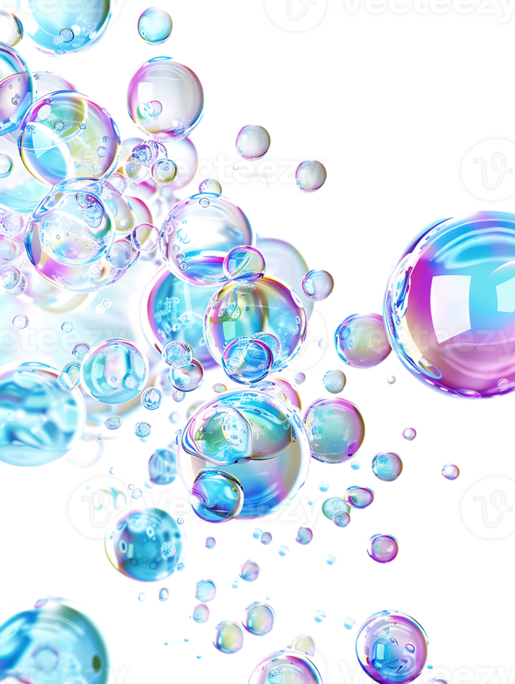 Cut out bubbles, isolated against a transparent background png
