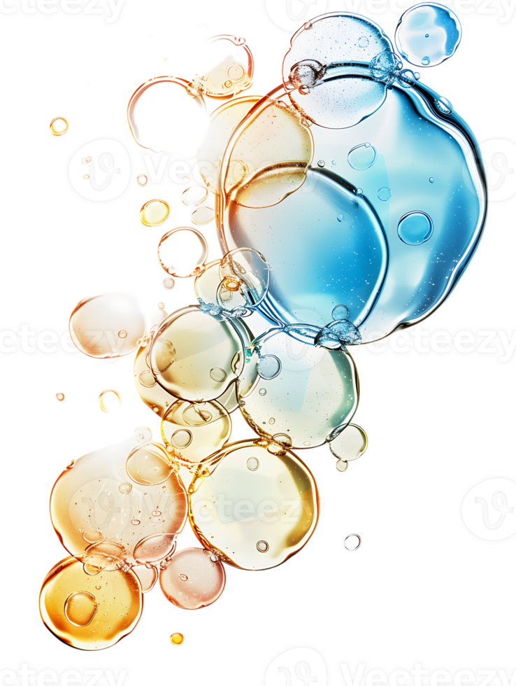 Cut out bubbles, isolated against a transparent background png