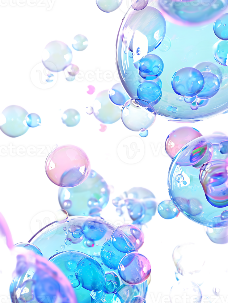 Cut out bubbles, isolated against a transparent background png