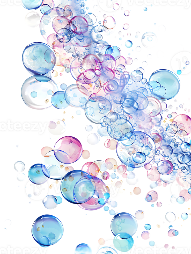 Cut out bubbles, isolated against a transparent background png