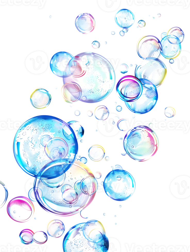 Cut out bubbles, isolated against a transparent background png