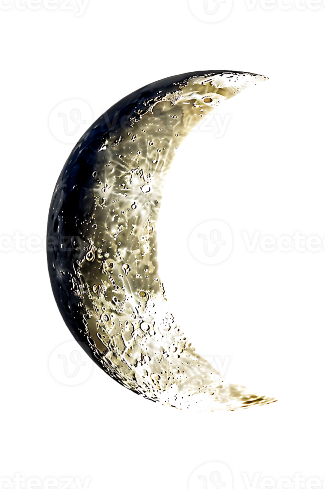 crescent moon isolated against a transparent background png
