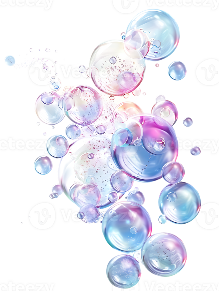 Cut out bubbles, isolated against a transparent background png