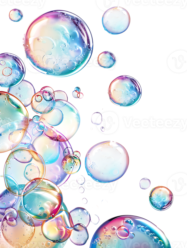 Cut out bubbles, isolated against a transparent background png