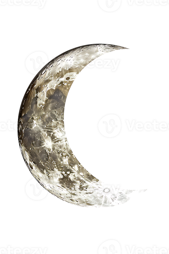 crescent moon isolated against a transparent background png