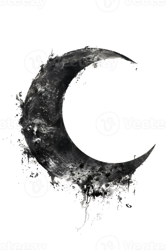 crescent moon isolated against a transparent background png