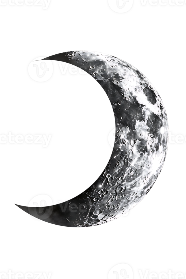 crescent moon isolated against a transparent background png