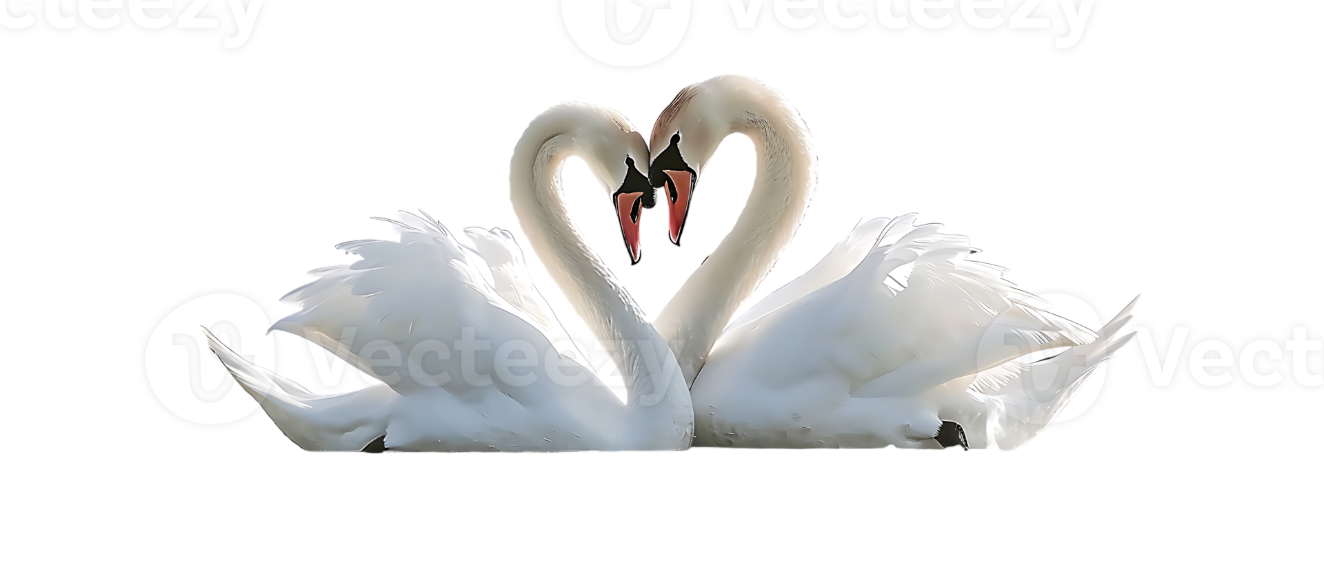 Couple of swan lovers, isolated against a transparent background png