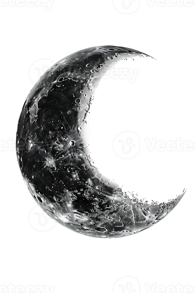 crescent moon isolated against a transparent background png