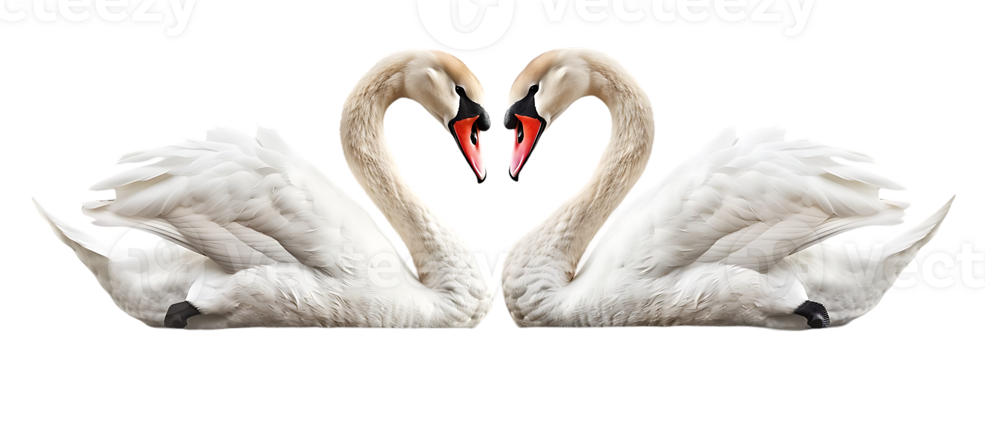 Couple of swan lovers, isolated against a transparent background png