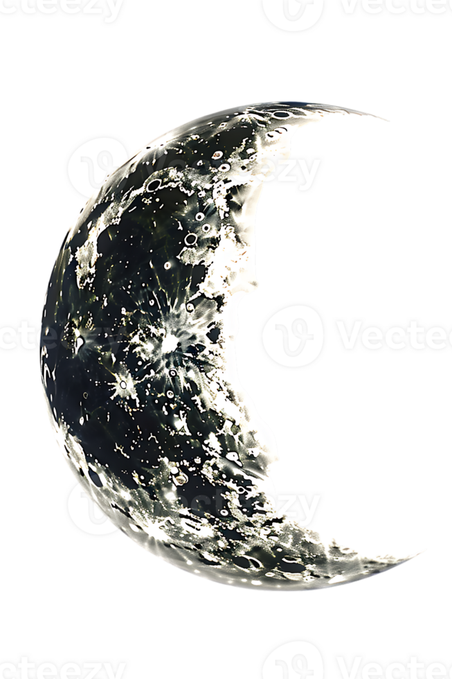 crescent moon isolated against a transparent background png