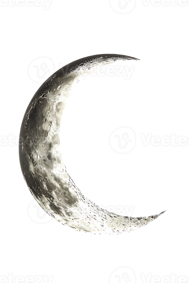 crescent moon isolated against a transparent background png