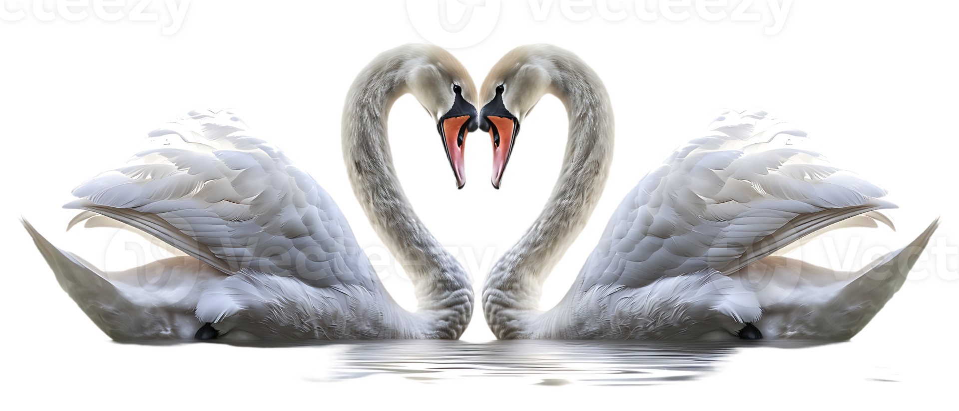 Couple of swan lovers, isolated against a transparent background png