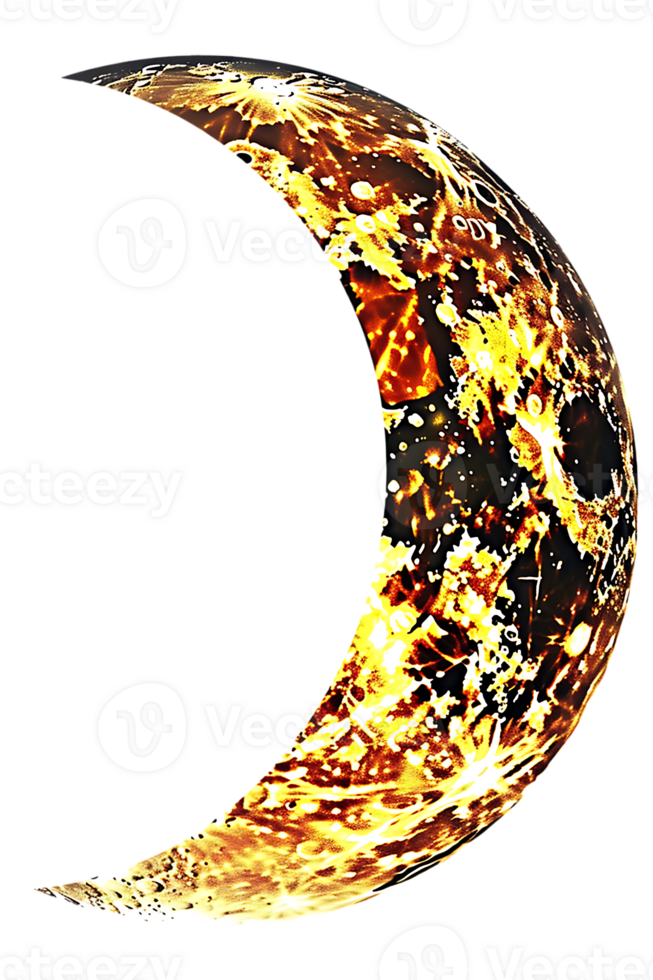 crescent moon isolated against a transparent background png
