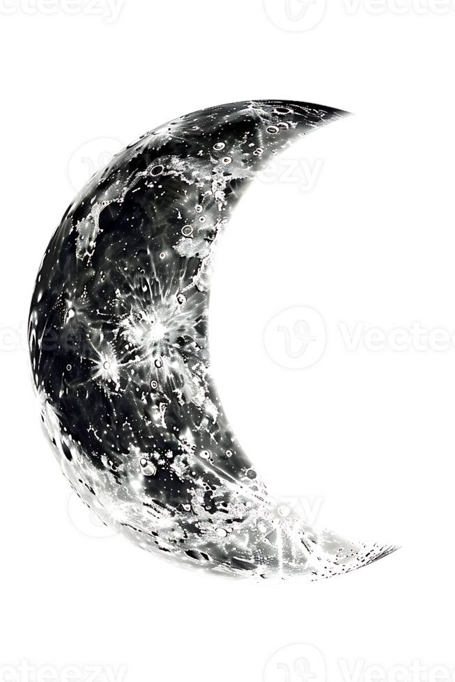 crescent moon isolated against a transparent background png