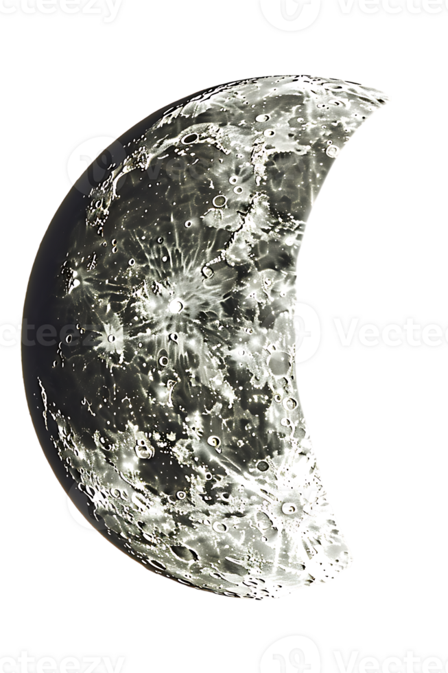 crescent moon isolated against a transparent background png