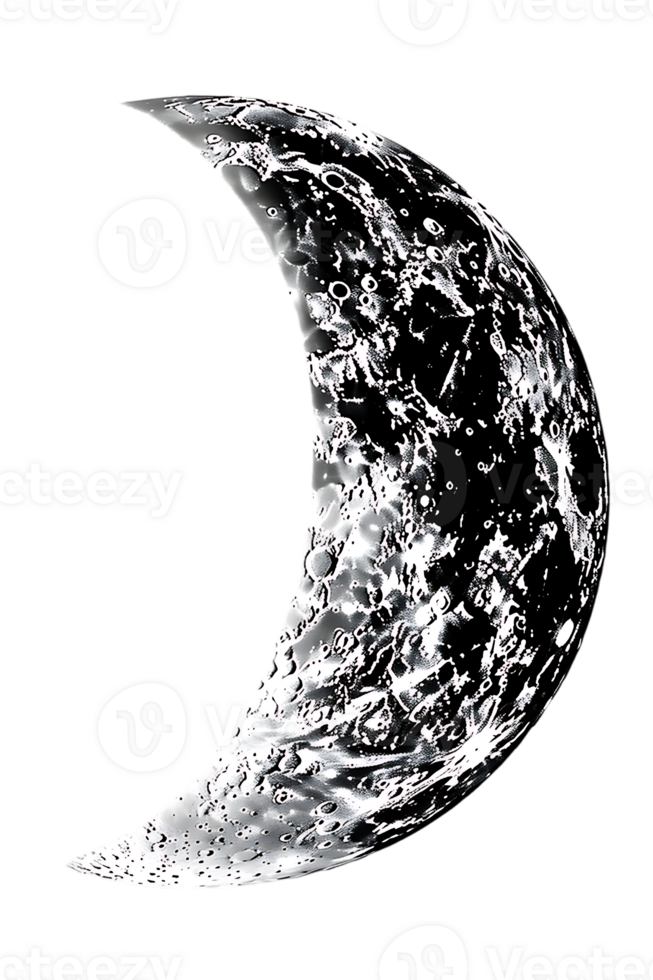 crescent moon isolated against a transparent background png