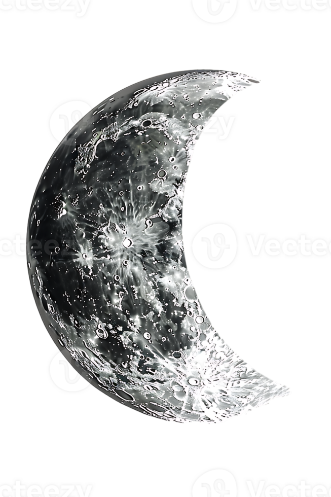 crescent moon isolated against a transparent background png