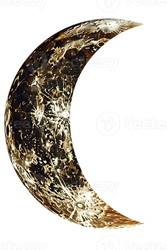 crescent moon isolated against a transparent background png
