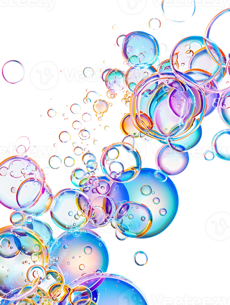 Cut out bubbles, isolated against a transparent background png