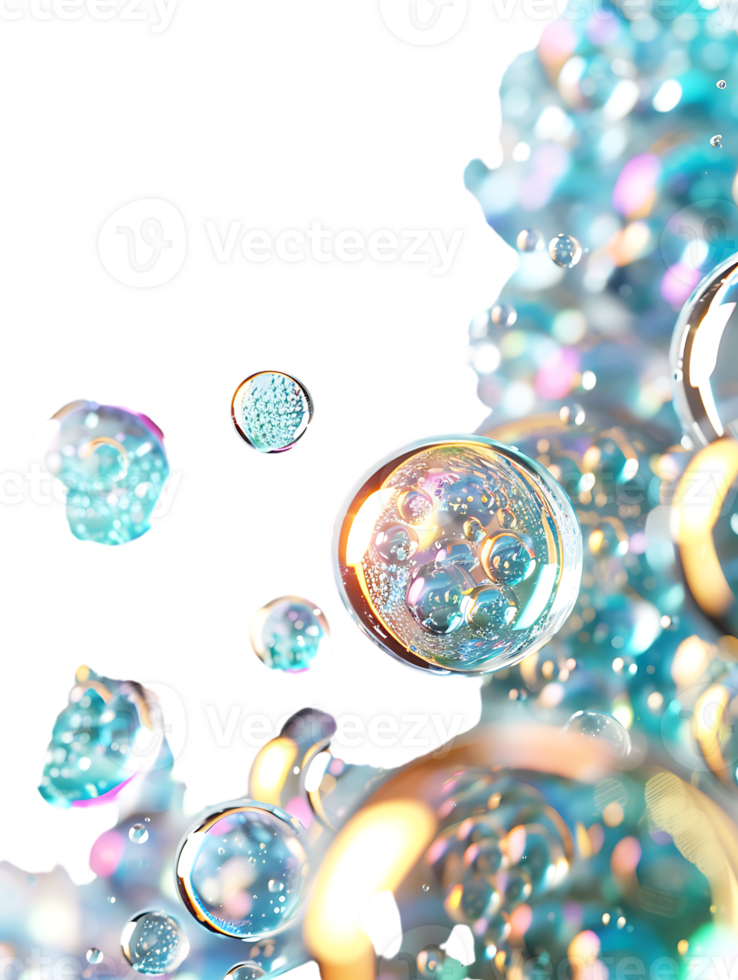 Cut out bubbles, isolated against a transparent background png