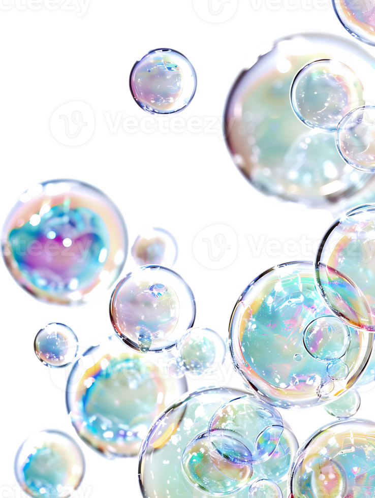 Cut out bubbles, isolated against a transparent background png