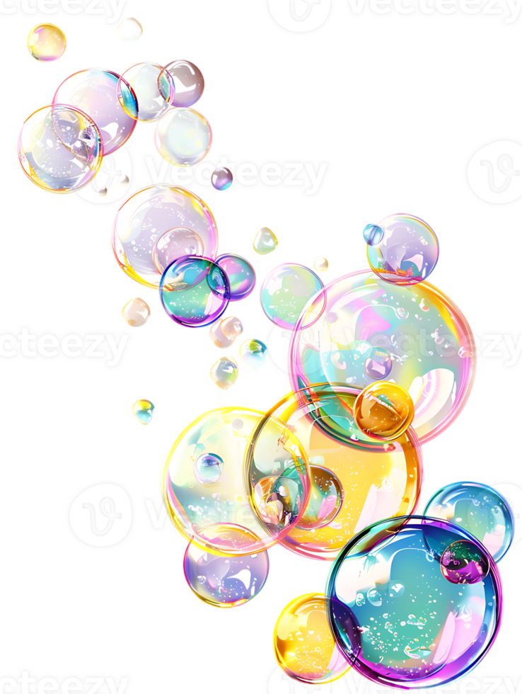 Cut out bubbles, isolated against a transparent background png