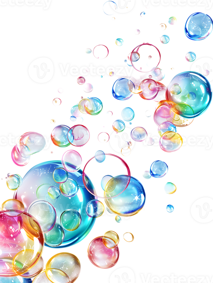 Cut out bubbles, isolated against a transparent background png