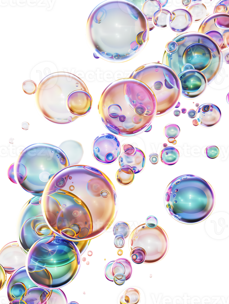 Cut out bubbles, isolated against a transparent background png