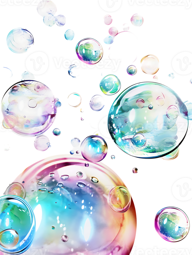 Cut out bubbles, isolated against a transparent background png
