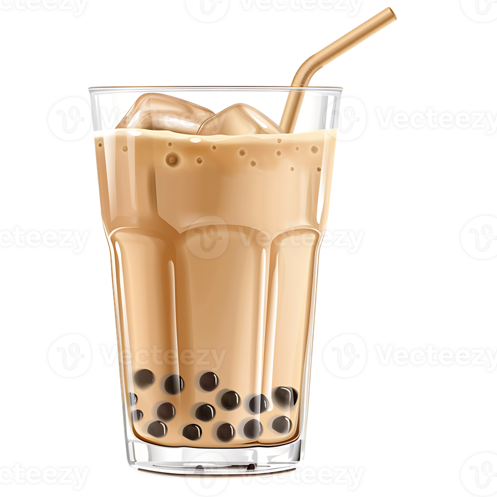 delicious bubble milk tea glass isolated against a transparent background png