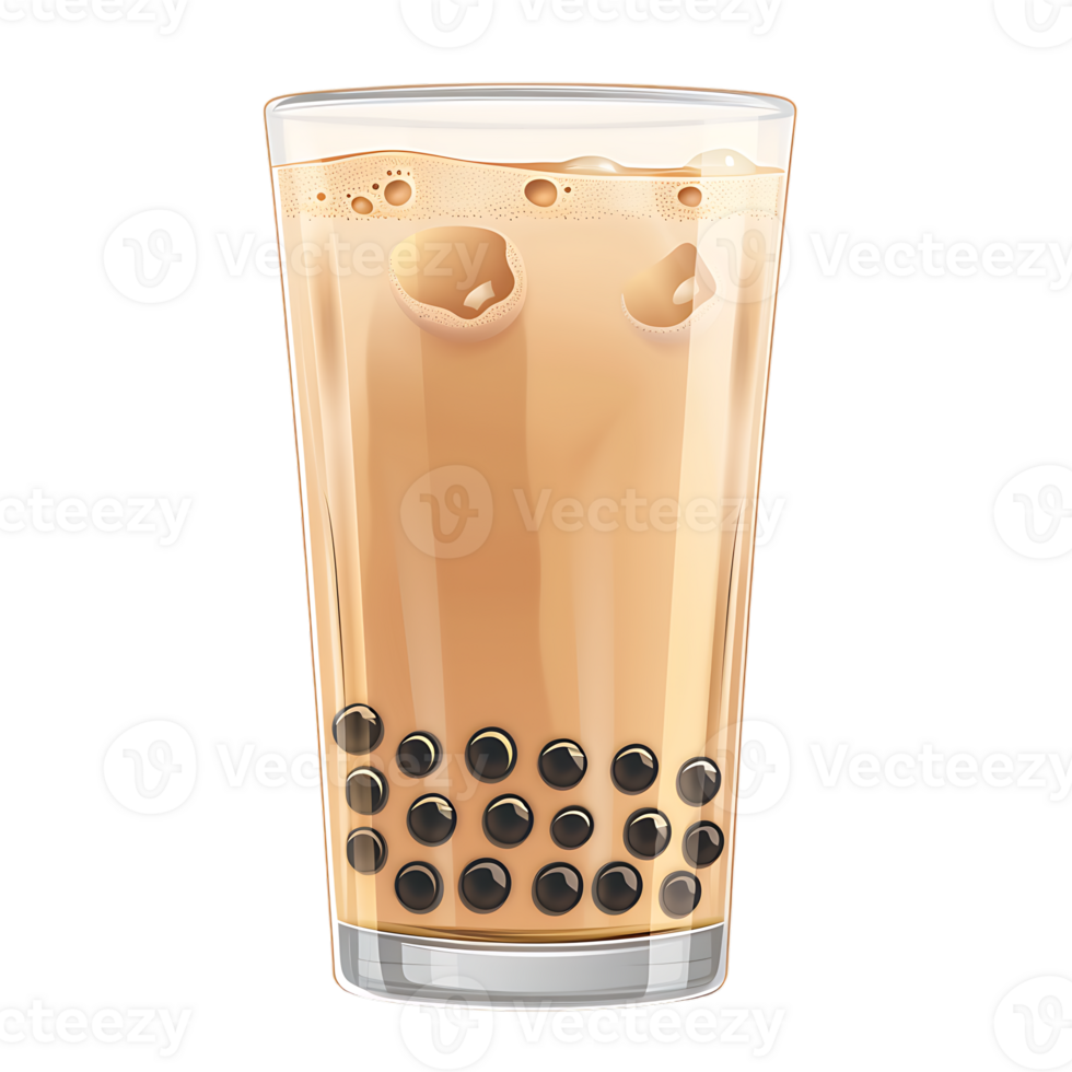 delicious bubble milk tea glass isolated against a transparent background png