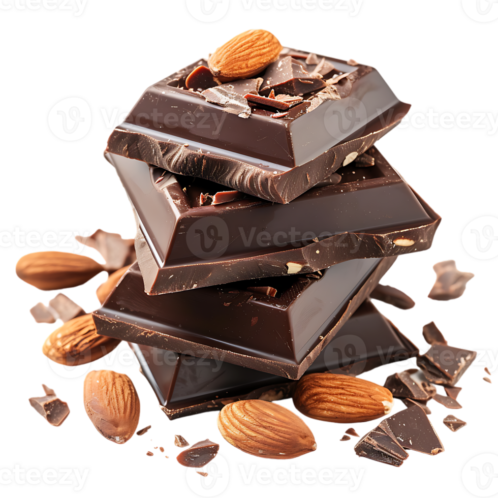delectable chocolate and almond treat isolated against a transparent background png