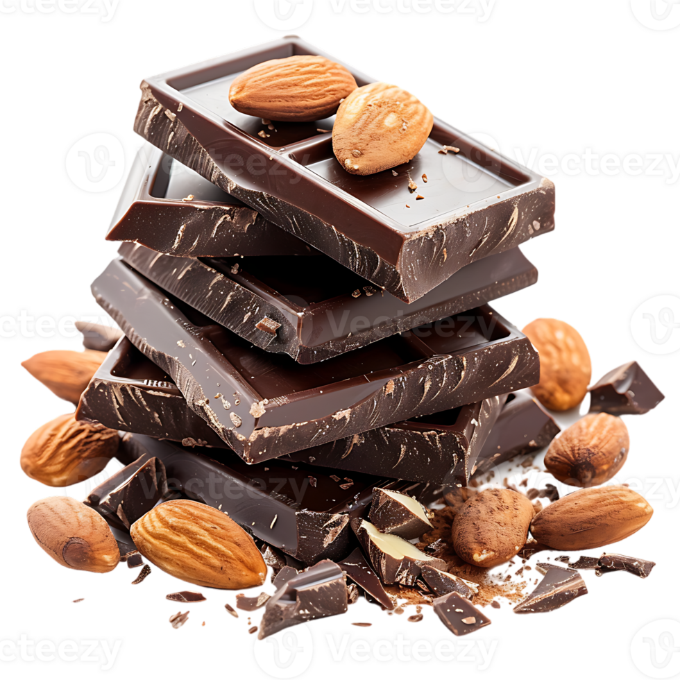delectable chocolate and almond treat isolated against a transparent background png