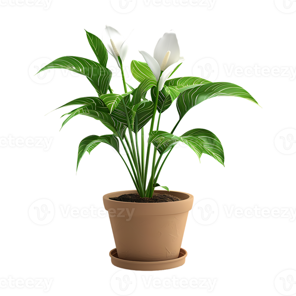 Plant in a pot over transparent background png