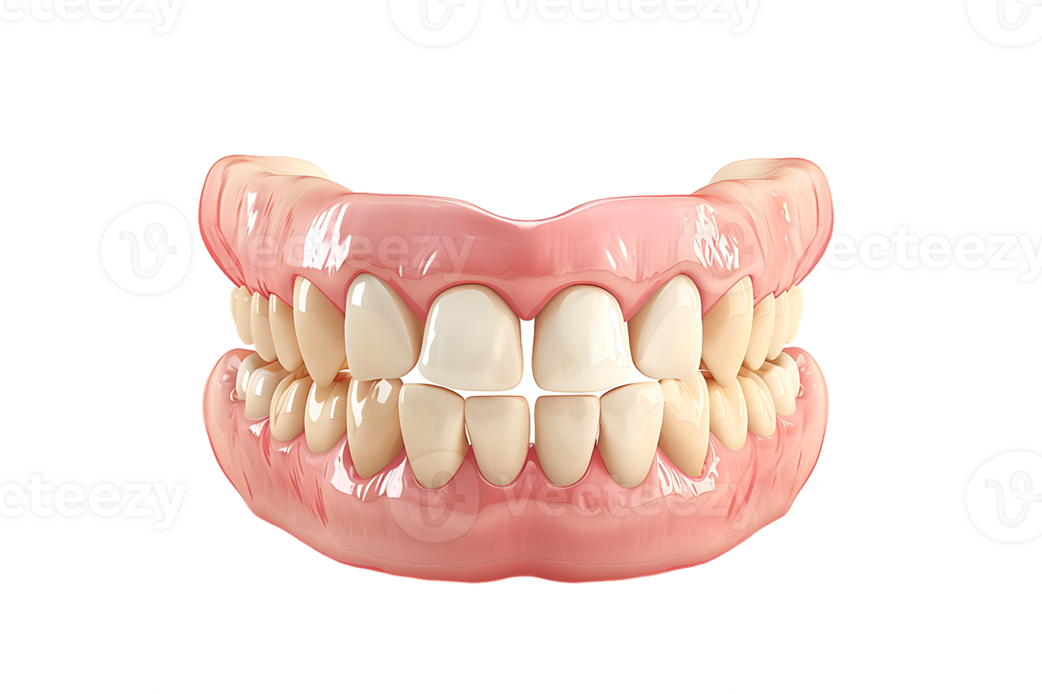 Dentures, isolated against a transparent background png