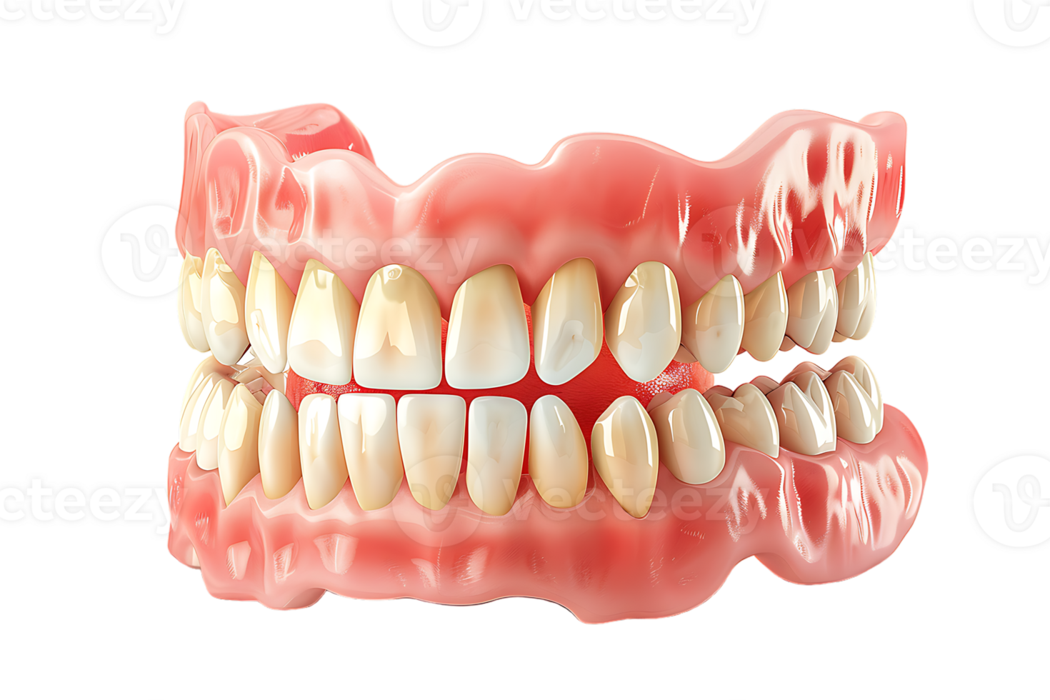 Dentures, isolated against a transparent background png