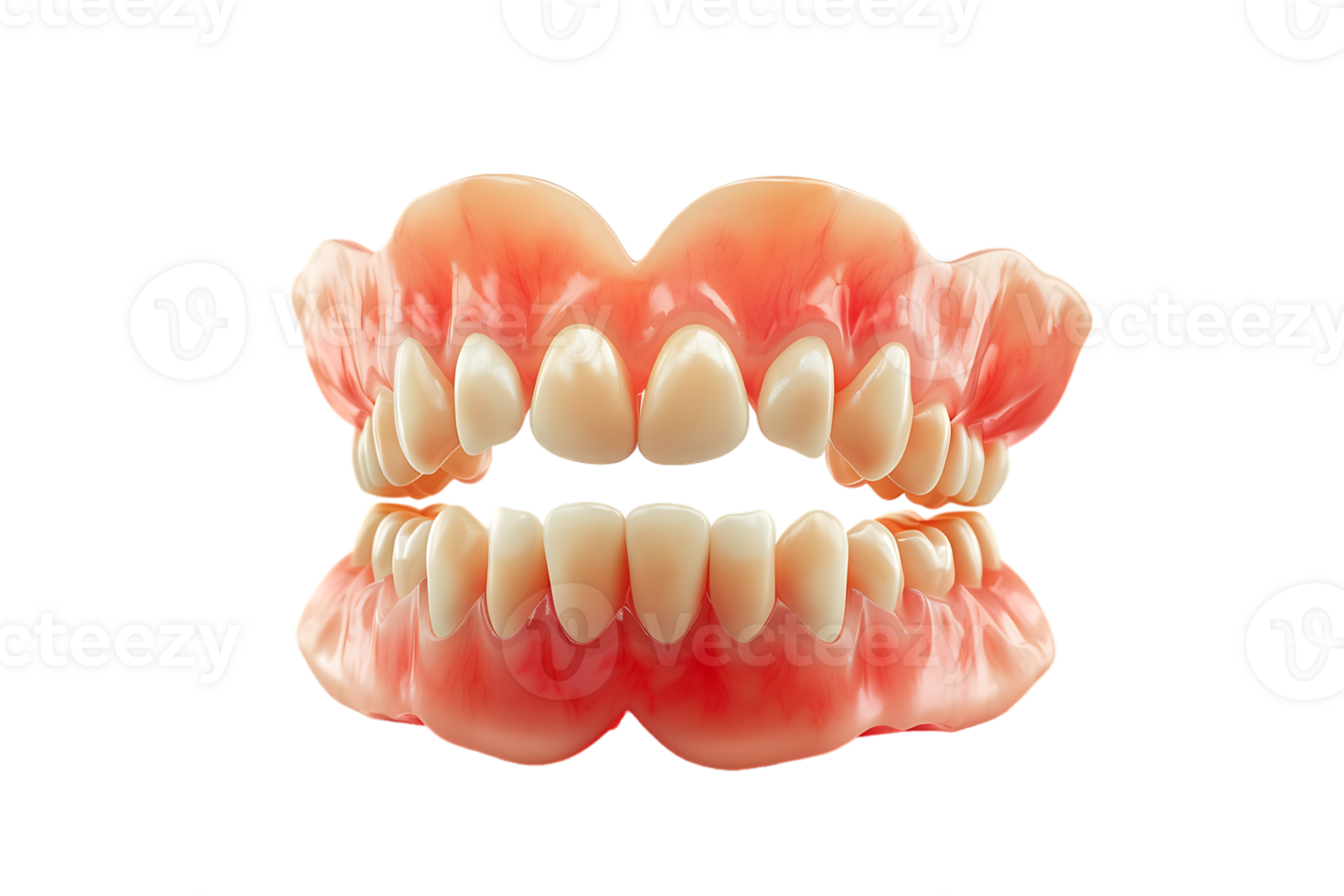 Dentures, isolated against a transparent background png