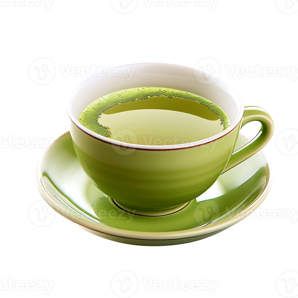 delightful cup of green tea isolated against a transparent background png