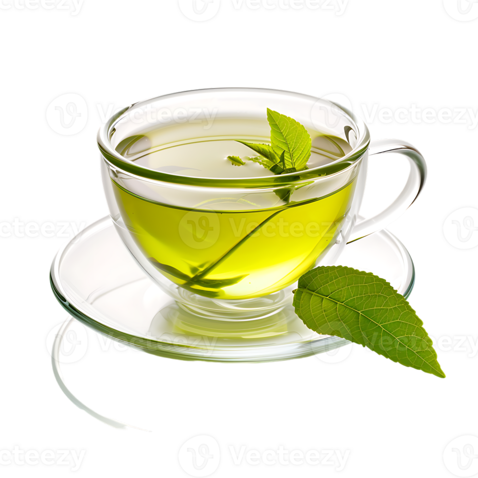 delightful cup of green tea isolated against a transparent background png