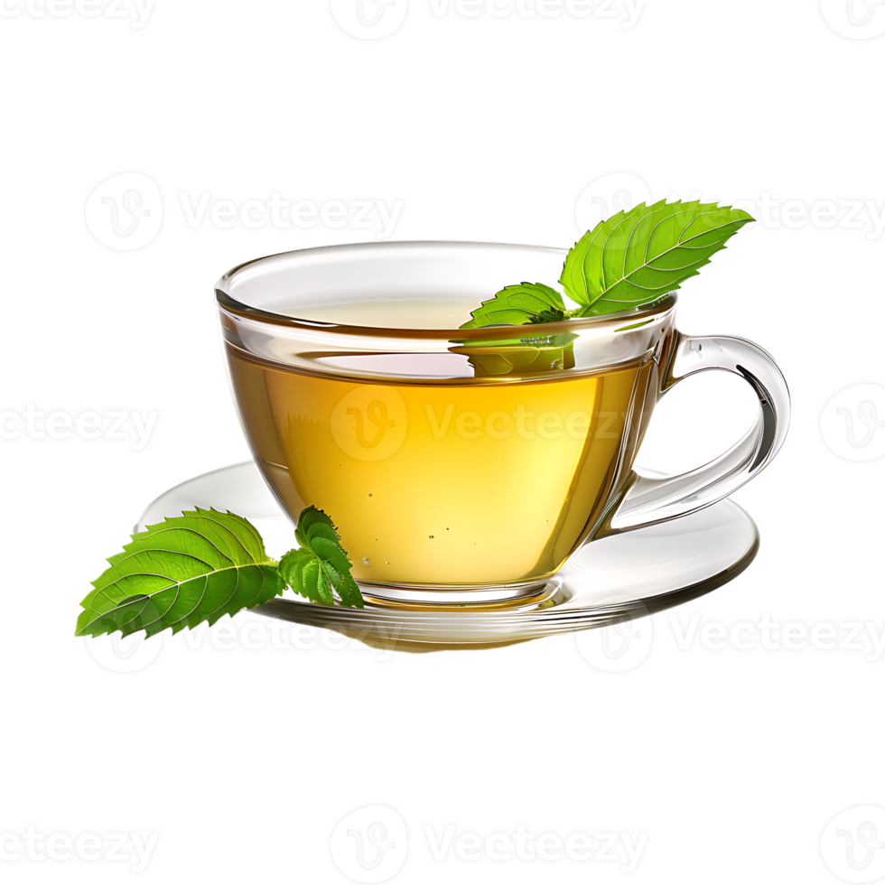 delightful cup of green tea isolated against a transparent background png