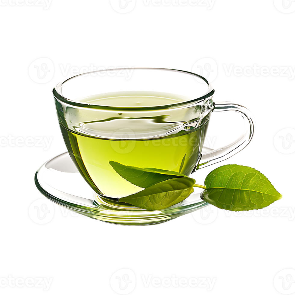 delightful cup of green tea isolated against a transparent background png