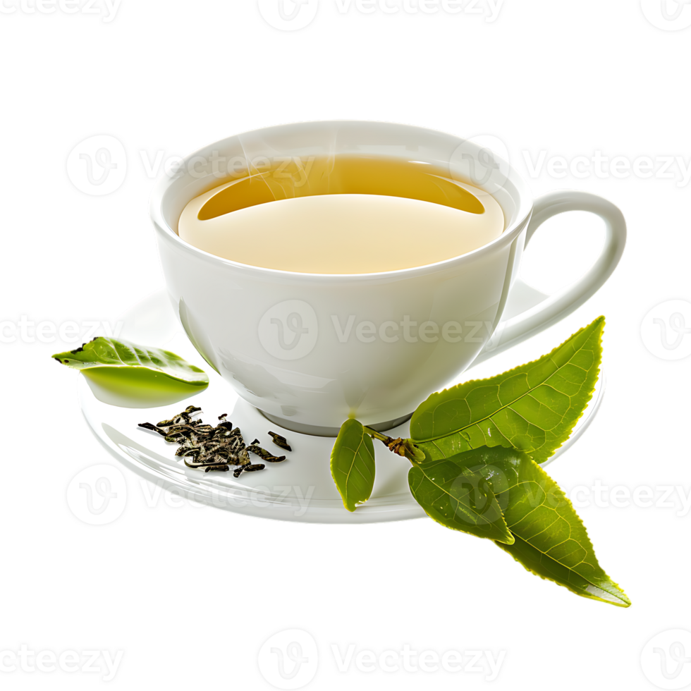 delightful cup of green tea isolated against a transparent background png